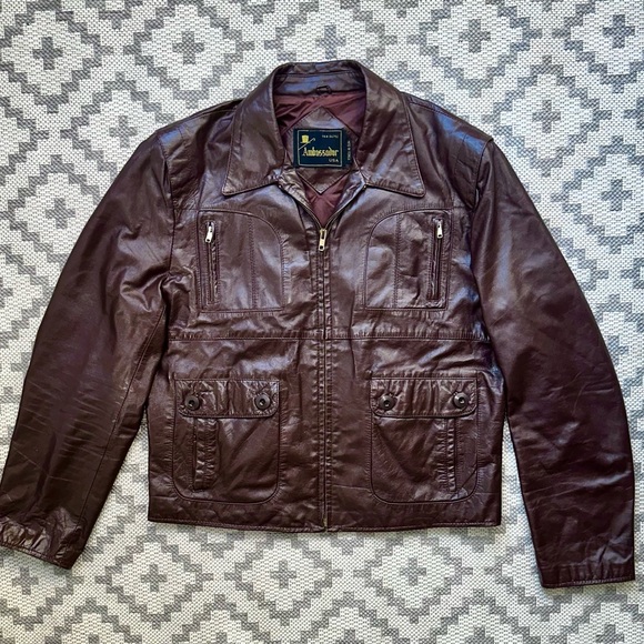 Vintage 70s Ambassador Leather pimp Jacket - Picture 1 of 3